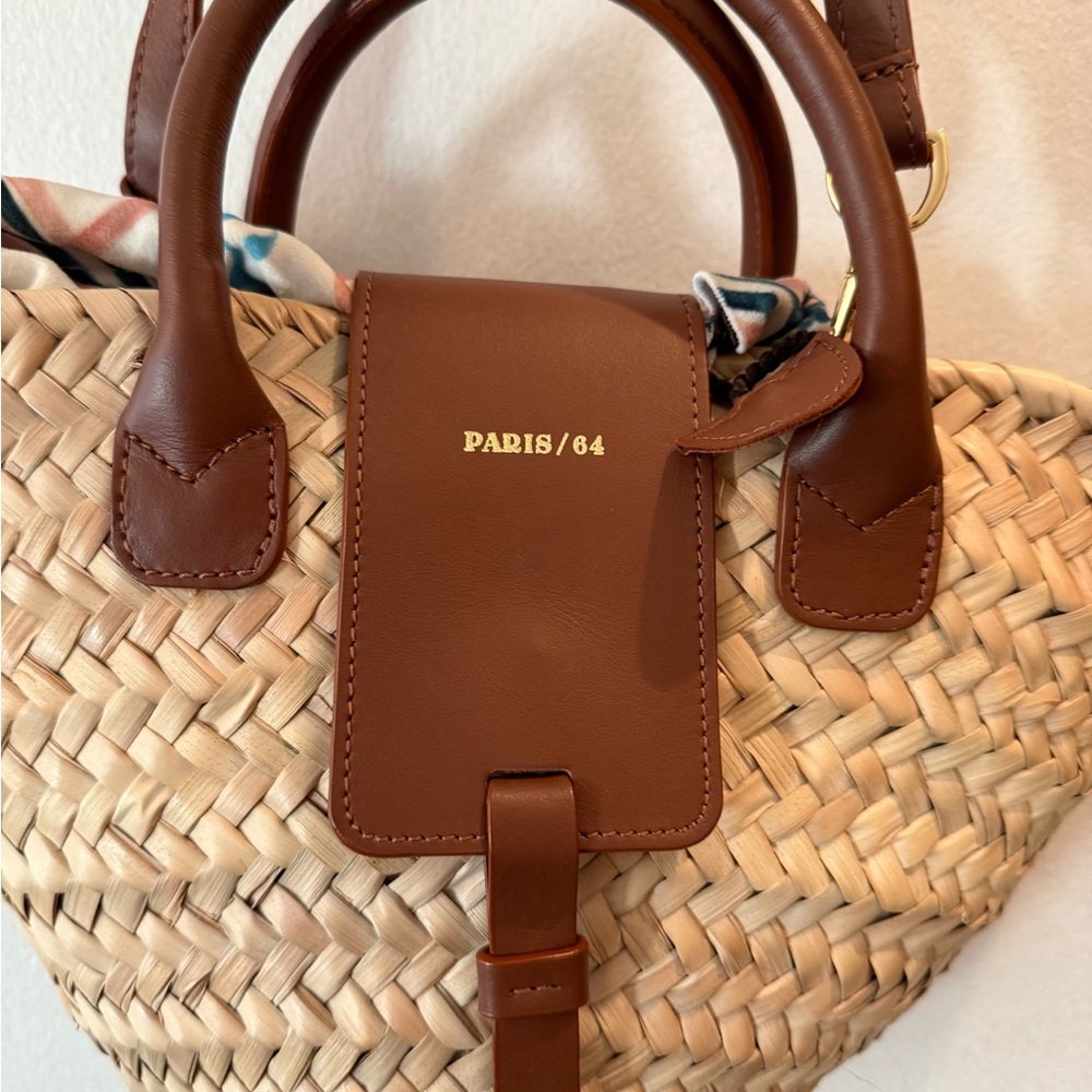 Paris/64 Raffia tan and brown bag